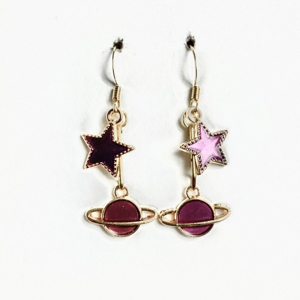 Purple Moon Earrings Nwt